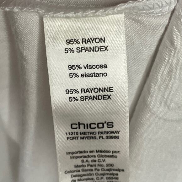 Zenergy by Chico's Ombre Foil Top Short Sleeve Optic White SZ 1 Medium NWT - Picture 5 of 7